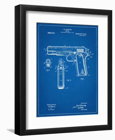 Colt 45 Patent 1911-null-Framed Art Print