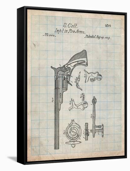 Colt Firearm Patent 1839-Cole Borders-Framed Stretched Canvas