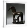 Colt Suckling on its Mother, Bronze Statue, from Olympia, Peloponnese, Greece-null-Framed Giclee Print