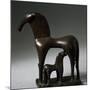 Colt Suckling on its Mother, Bronze Statue, from Olympia, Peloponnese, Greece-null-Mounted Giclee Print