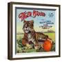 Colton, California, Tiger Brand Citrus Label-Lantern Press-Framed Art Print