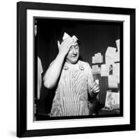 Coluche, 12 February 1975-Marcel Begoin-Framed Photographic Print