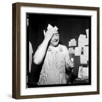 Coluche, 12 February 1975-Marcel Begoin-Framed Photographic Print