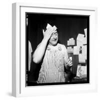 Coluche, 12 February 1975-Marcel Begoin-Framed Photographic Print