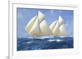 Columbia and Shamrock off Rhode Island, 1899-Steven Dews-Framed Giclee Print