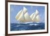 Columbia and Shamrock off Rhode Island, 1899-Steven Dews-Framed Giclee Print