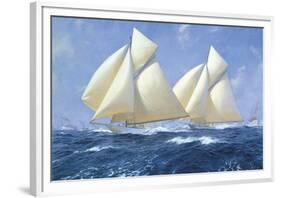 Columbia and Shamrock off Rhode Island, 1899-Steven Dews-Framed Giclee Print