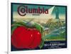 Columbia Apple Crate Label - Yakima, WA-Lantern Press-Framed Art Print