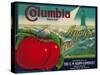 Columbia Apple Crate Label - Yakima, WA-Lantern Press-Stretched Canvas