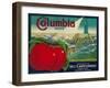 Columbia Apple Crate Label - Yakima, WA-Lantern Press-Framed Art Print