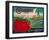 Columbia Apple Crate Label - Yakima, WA-Lantern Press-Framed Art Print