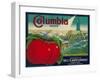 Columbia Apple Crate Label - Yakima, WA-Lantern Press-Framed Art Print