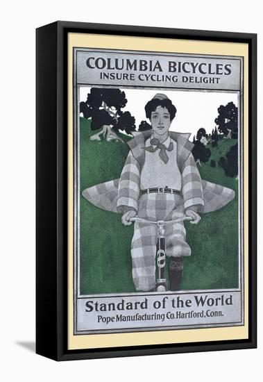 Columbia Bicycles Insure Cycling Delight, Standard of the World, Pope Manufacturing Co-Maxfield Parrish-Framed Stretched Canvas