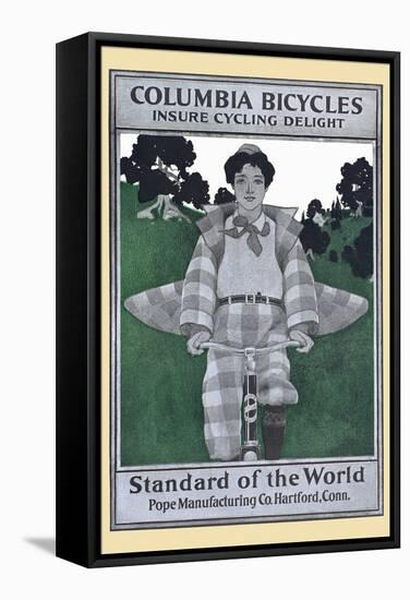 Columbia Bicycles Insure Cycling Delight, Standard Of World, Pope Manufacturing Co. Hartford, Conn.-Maxfield Parrish-Framed Stretched Canvas