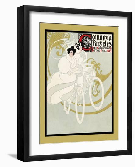 Columbia Bicycles. Pope Manufacturing Co Hartford, Conn. 1895-Will Bradley-Framed Art Print