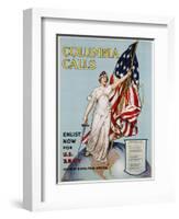 Columbia Calls Recruitment Poster-Frances Adams Halsted and V. Aderente-Framed Giclee Print