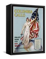 Columbia Calls Recruitment Poster-Frances Adams Halsted and V. Aderente-Framed Stretched Canvas