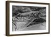 Columbia Falls, Montana - Aerial View of Town-Lantern Press-Framed Art Print