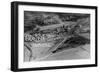 Columbia Falls, Montana - Aerial View of Town-Lantern Press-Framed Art Print