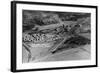 Columbia Falls, Montana - Aerial View of Town-Lantern Press-Framed Art Print