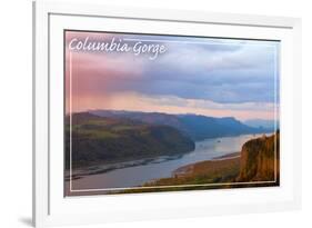 Columbia Gorge and Crown Point-Lantern Press-Framed Art Print