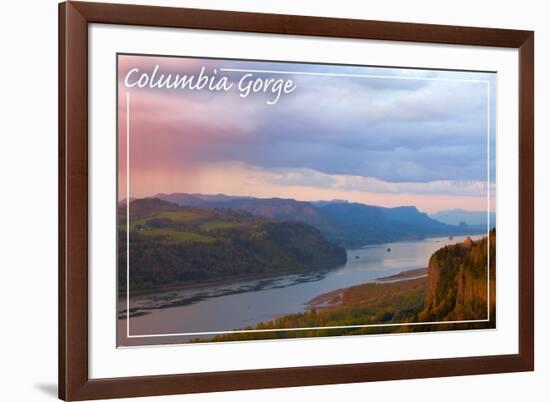 Columbia Gorge and Crown Point-Lantern Press-Framed Art Print