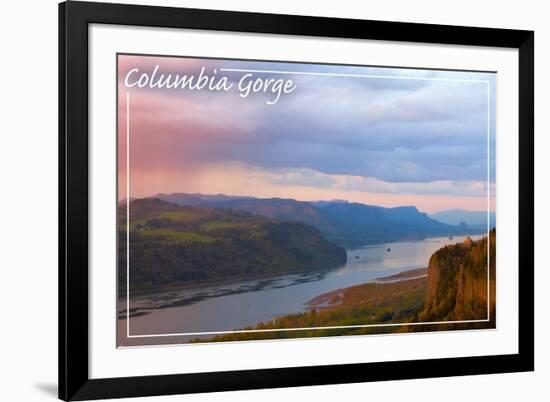 Columbia Gorge and Crown Point-Lantern Press-Framed Art Print