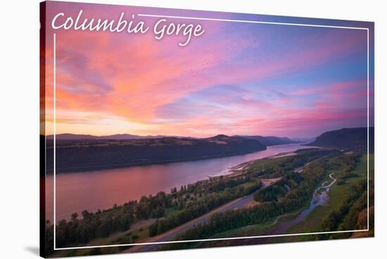 Columbia Gorge from Crown Point-Lantern Press-Stretched Canvas