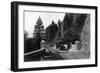 Columbia Gorge Shepherd's Dell Old Car Photograph - Columbia Gorge, OR-Lantern Press-Framed Art Print