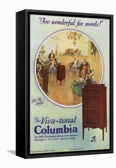 Columbia Gramophone Advertisement-null-Framed Stretched Canvas