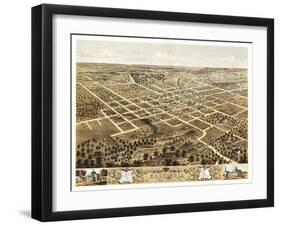 Columbia, Missouri - Panoramic Map-Lantern Press-Framed Art Print