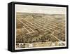 Columbia, Missouri - Panoramic Map-Lantern Press-Framed Stretched Canvas