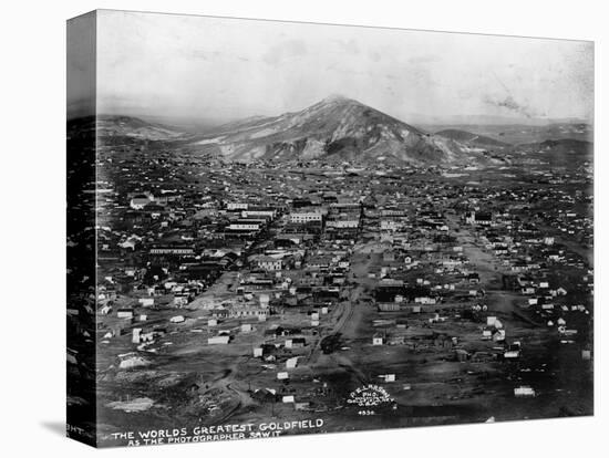 Columbia Mountain Sits at the Edge of Goldfield, Nevada-P.E. Larson-Stretched Canvas