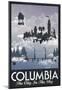 Columbia Retro Travel Poster-null-Mounted Poster