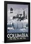 Columbia Retro Travel Poster-null-Framed Poster