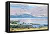 Columbia River and Cascades-Lantern Press-Framed Stretched Canvas