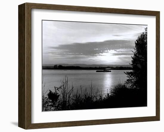 Columbia River at Sunset, 1931-Asahel Curtis-Framed Giclee Print