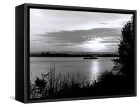 Columbia River at Sunset, 1931-Asahel Curtis-Framed Stretched Canvas