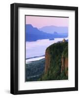 Columbia River below, Crown Point State Park, Oregon, USA-Charles Gurche-Framed Photographic Print