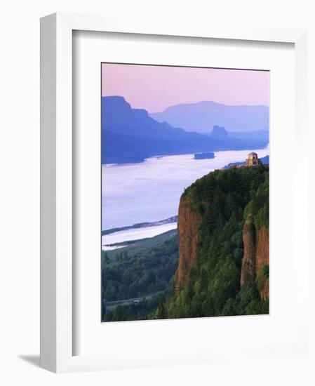 Columbia River below, Crown Point State Park, Oregon, USA-Charles Gurche-Framed Photographic Print