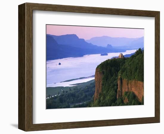 Columbia River below, Crown Point State Park, Oregon, USA-Charles Gurche-Framed Photographic Print