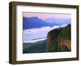 Columbia River below, Crown Point State Park, Oregon, USA-Charles Gurche-Framed Photographic Print