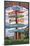 Columbia River Gorge, Oregon Destinations Sign-Lantern Press-Mounted Art Print