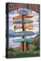 Columbia River Gorge, Oregon Destinations Sign-Lantern Press-Stretched Canvas