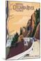 Columbia River Gorge, Oregon - Historic Columbia River Highway-Lantern Press-Mounted Art Print