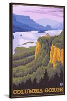 Columbia River Gorge Scene with Crown Point-Lantern Press-Stretched Canvas