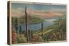Columbia River Gorge View Between Washington and Oregon - Columbia Gorge-Lantern Press-Stretched Canvas