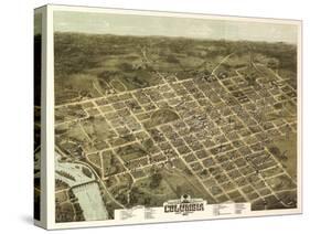 Columbia, South Carolina - Panoramic Map-Lantern Press-Stretched Canvas