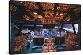 Columbia Space Shuttle Cockpit-null-Stretched Canvas