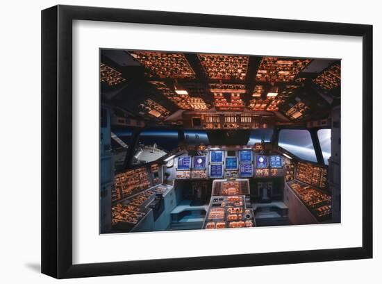 Columbia Space Shuttle Cockpit-null-Framed Art Print